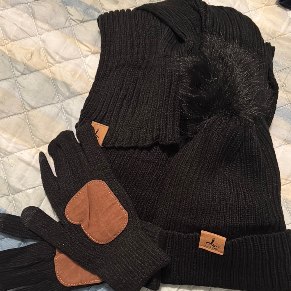 Lorome Knit Hat, Scarf, and Gloves Set